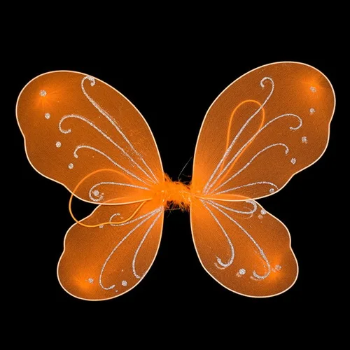 1 шт./пакет Размер 35x42 см красочные SilkButterfly крылья, дети, девочка, принцесса, феи; бабочки; крылья Свадебные Хэллоуин вечерние Декор - Цвет: Orange Yellow