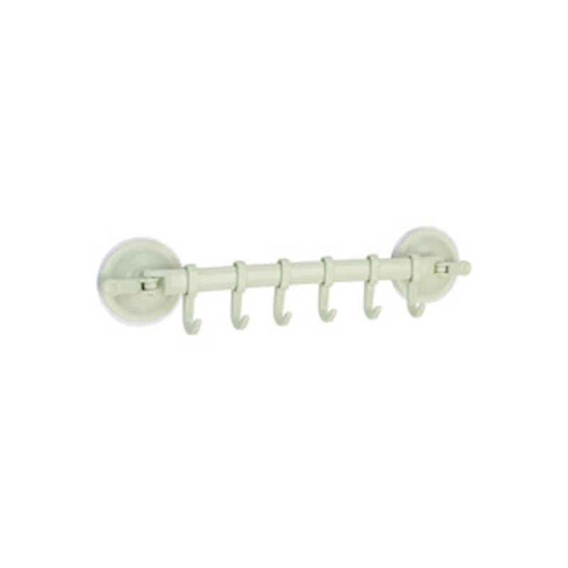 New Creative  Wall Vacuum Rack Suction Cup 6 Hooks Towel Bathroom Kitchen Holder Sucker Hanger Wear-resistant hot Easy Use C022807