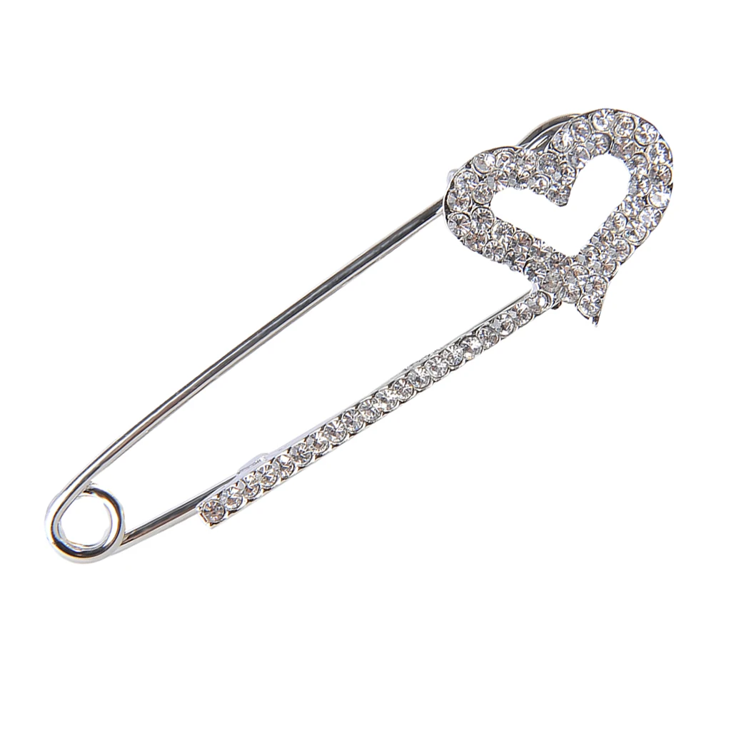 Stunning Crystal Safety Pin Scarf Coat Gown Clip Collar Lapel Pin Wedding Party Men Women Clothing Decorations
