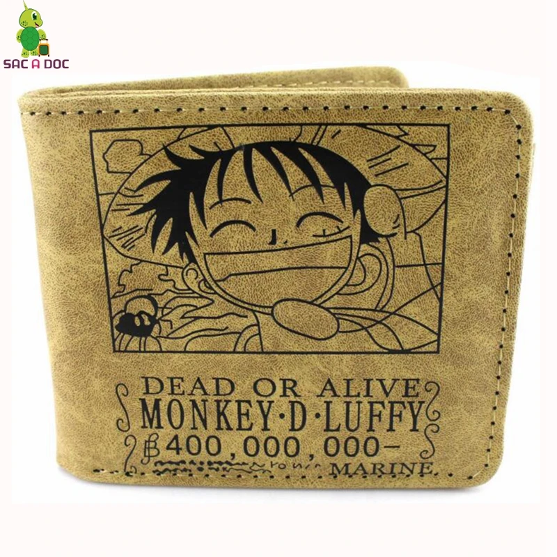 Anime One Piece Luffy Wallet Short Women Men Short Clutch Purses Pu