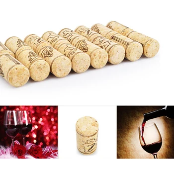 

10PCS/ Lot Straight Wood Corks Wine Bottle Stopper Corks Wine Stoppers Bottle Plug Bar Tools Wine Cork Wooden Sealing Caps
