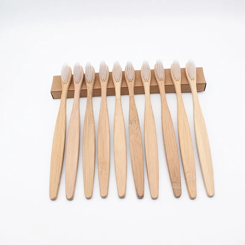 Escova de Dentes de Bambu Escovas de Dente de Fibra de Bambu Cerdas de Bambu Alça de Madeira Ecológica com Cabo Atacado com 10 Macio 20 Cheap Escovas de dentes