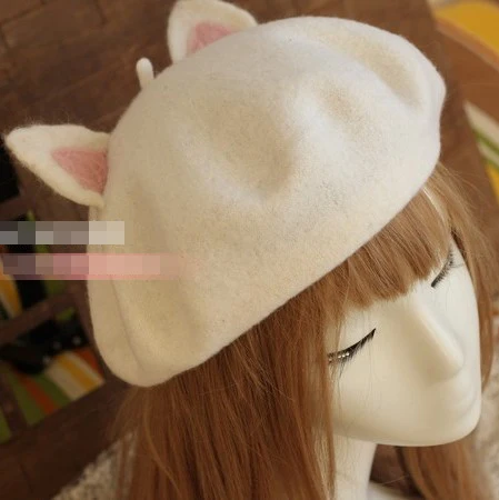 

Lolita Sweety Cat Ear Painter Cap Berets Cosplay Party Free Shipping Whole Sale