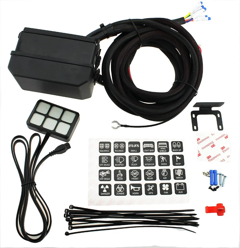 DC 12V Switch Relay Control panel with Wiring Kit universal for car