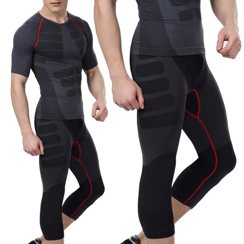 Мужские быстросохнущие спортивные короткие штаны компрессионные базовые слои кожи спортивные колготки