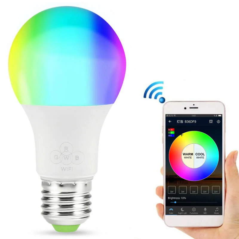 

60*115MM Dimmable Smart Bulb App Control For Amazon Alexa For Tmall Wizard Replacement Wireless Type Wi-Fi 2.4GHz
