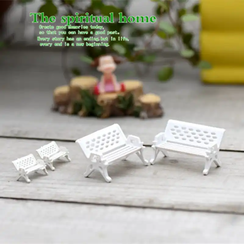 Zocdou 1 peça parque banco cadeira sill padrão de construção pequena estátua decoração acessórios brinquedos em miniatura artesanato estatuetas