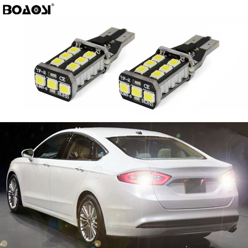 

BOAOSI 2x T15 W16W LED CANBUS Samsung 2835 Chip High Power Backup Reverse Light For BMW 5 Series E60 E61 F10 F11 F07 Mini Cooper