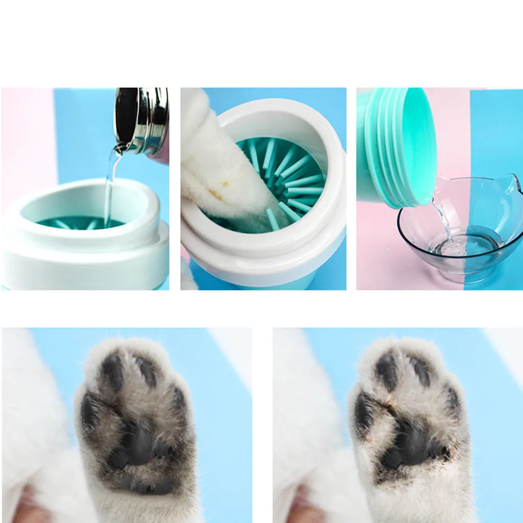Портативное приспособление для очистки лап чашка Силиконовая Чистящая Щетка для домашнего животного чашка для чистки ног собаки колпачки для ножек Быстрый очиститель лап инструмент