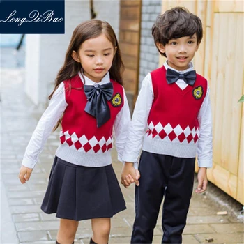 

British College wind kindergarten clothing spring and autumn primary school uniforms uniforms sweater ves