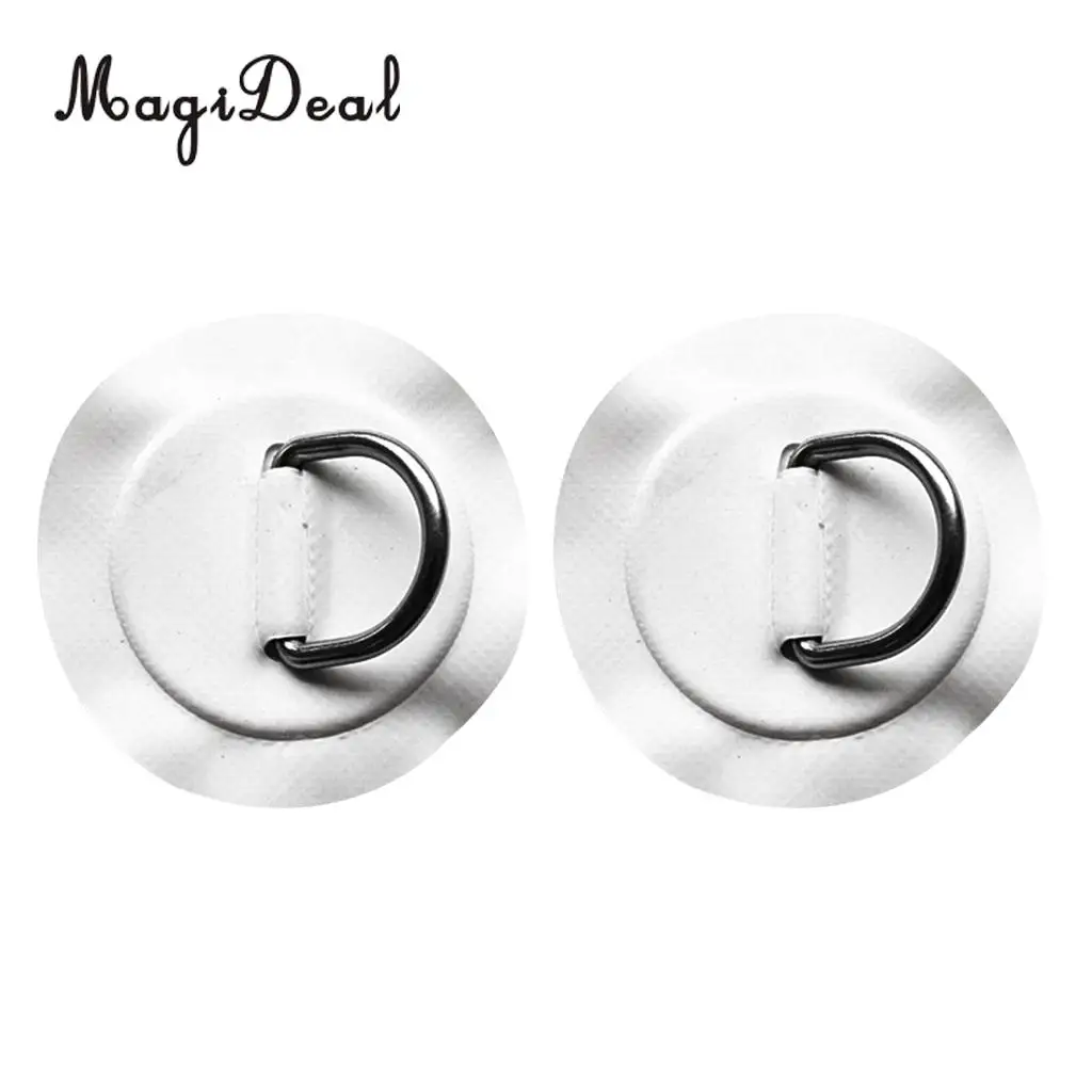 MagiDeal Inflatable Boat 2Pcs/6Pcs Stainless Steel D-ring Pad/Patch for PVC Inflatable Boat Dinghy Kayak SUP Surfboard Supply