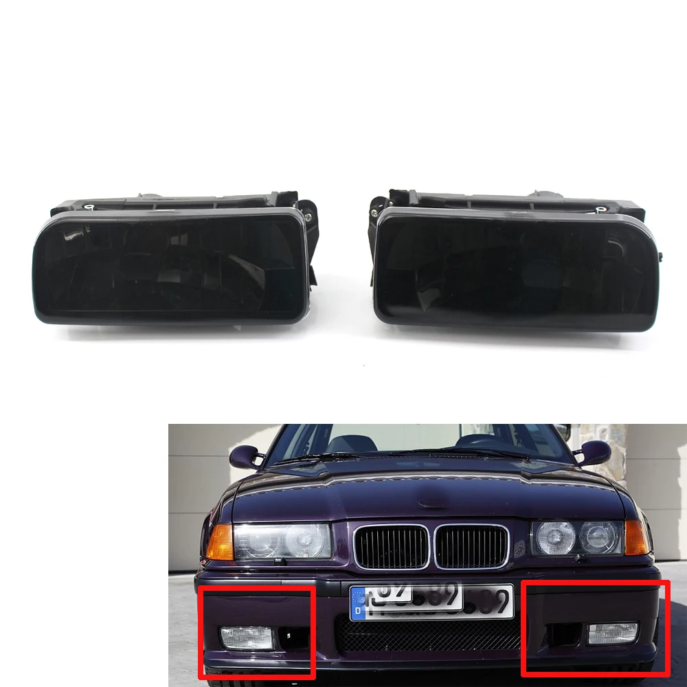 Для 1992-1998 BMW E36 3 серии замена противотуманных фар лампы кристалл черные линзы