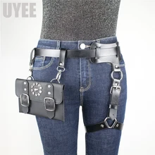 UYEE модные женские ремни для связывания сексуальные подвязки Кристалл поясная сумка панк-бретели от талии до ног регулируемые подтяжки LP-082