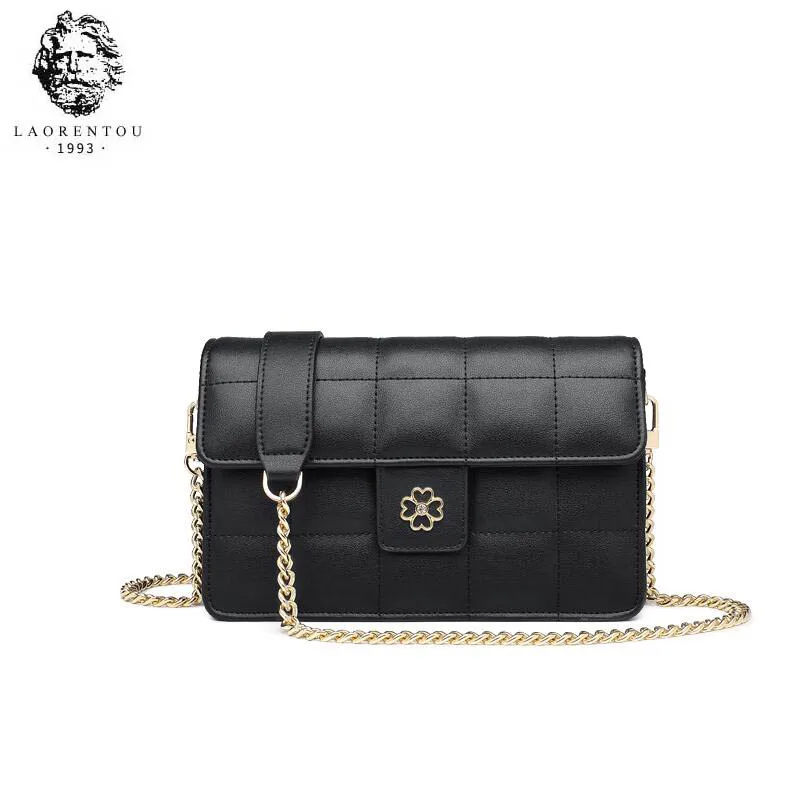 

LAORENTOU high quality fashion luxury brand handbag 2019 new leather Messenger bag rhombic chain bag casual wild ladies shoulder