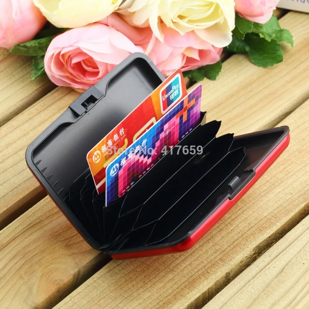 

1 Pcs Waterproof Business ID Credit Card Holder Wallet Pocket Case Aluminum Metal Shiny Side Anti RFID scan Cover
