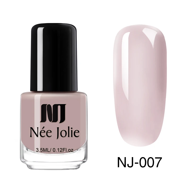 NEE JOLIE 3.5ml Candy Nude Color Nail Polish Fast Dry Semi-transparent Jelly Effect Environmental Nail Varnish - Цвет: Jelly NJ-007