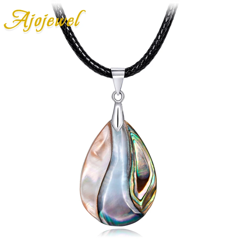 

Splice Color Water Drop Necklaces Pendants Raw Mother of Pearl Seashell Pendant Necklace Fashion Women Jewelry