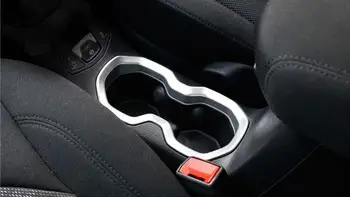 

For Jeep Renegade 2015 2016 2017 ABS Chrome plastic Matt Interior Water Cup Holder Frame Trim Matt 1pcs