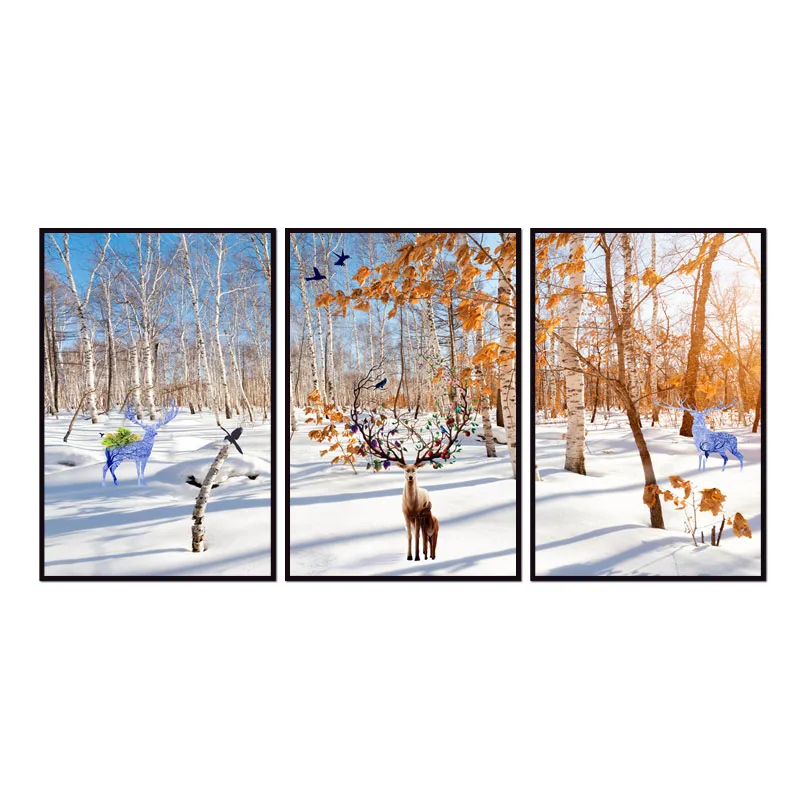 

Factory wholesale (No Framed) Elk series poster Canvas Print On Canvas Printing Wall Pictures 12YM-A-702