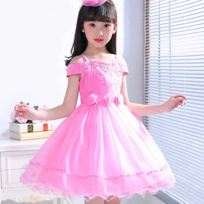 Summer Girls Dresses New 2021 Korean Version Sleeveless Fashion Western Style Embroidered Lace Casual Children | Детская одежда и