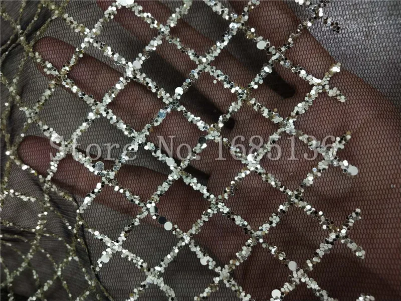 

Черный тюль, золотой перекрестный дизайн, блестящая модная ткань, блестящая кружевная ткань для модного платья, 5 ярдов/партия