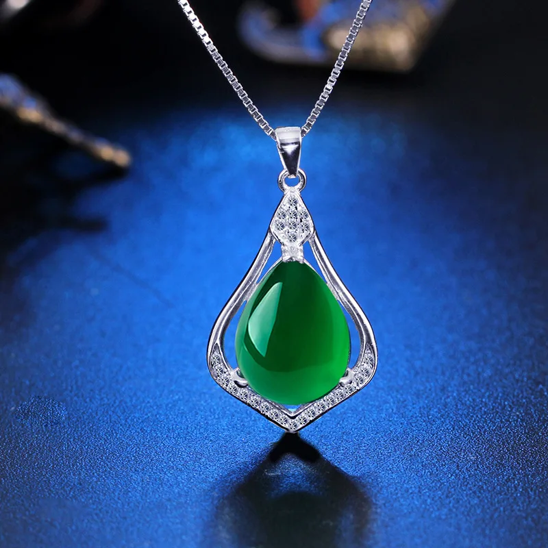 YWM Драгоценности 100% 925 пробы серебристый Jade Pendant Цепочки и ожерелья Мода с Чиан для
