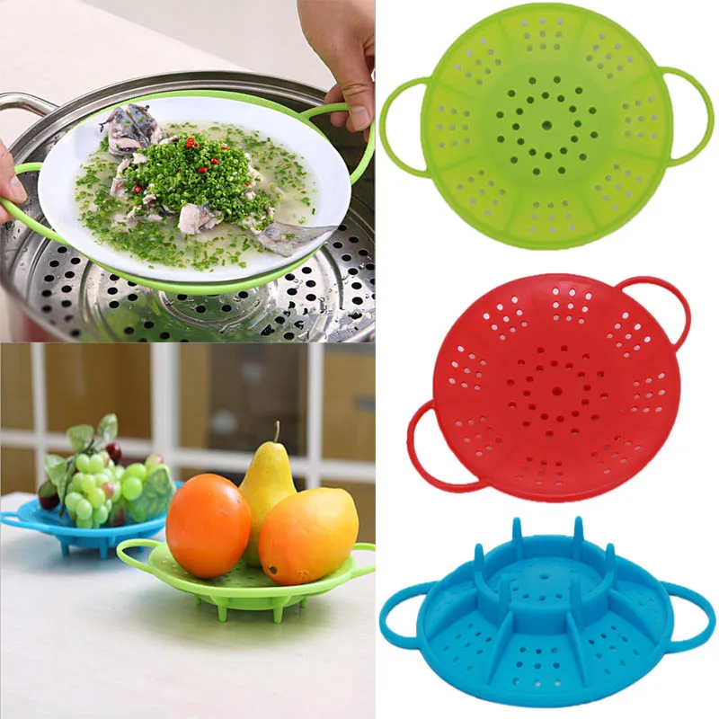 Vegetable Silicone Food Steamer Kitchen accessories Heatproof Plate