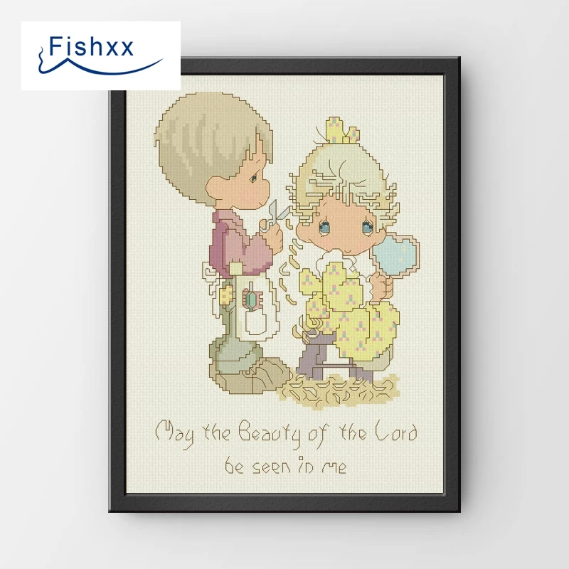 European Style Idyllic Cartoon Characters Fishxx Cross Stitch Kit