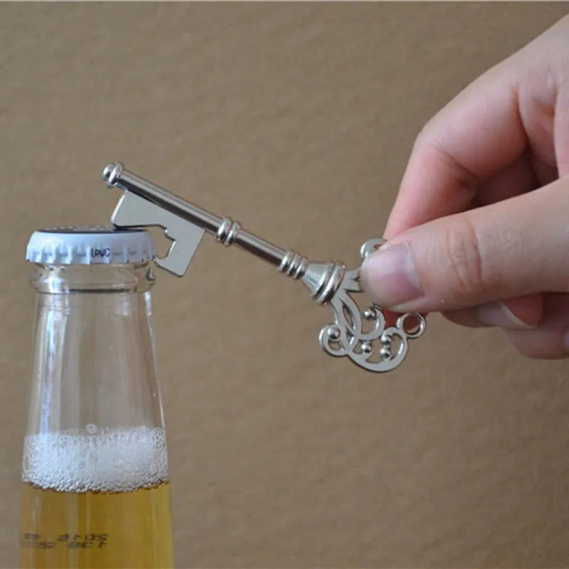 Ключ в форме бутылок брелок в форме цинковый сплав серебра Цвет кольцо для ключей открывалка для бутылок пива Уникальный творческий подарок