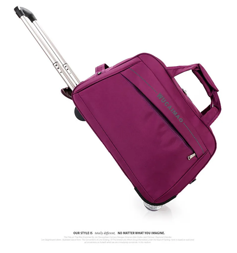 2019 новое качество сумки на колесиках Сумка-тележка для женщин Дорожные сумки металлическая ручная тележка Женская и мужская сумка большой