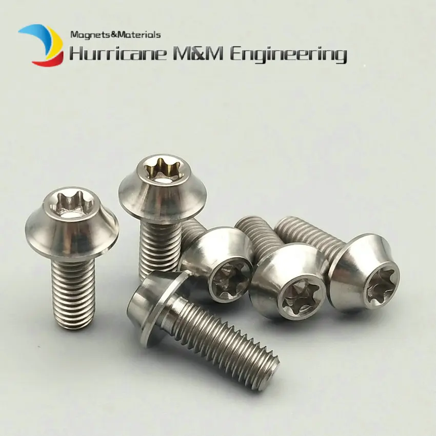

MTB Bike Use Ti Bolt M6 x16mm M6x20mm DIY Titanium Bolts for V Brake Ti Color Conical Head Torx Ti Screws Ti Fastener