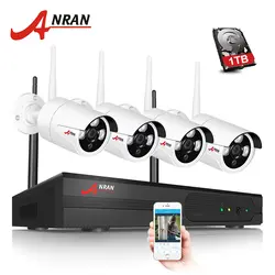 ANRAN Беспроводной безопасности Камера Системы 1080 P IP Камера Wi-Fi IP66 Водонепроницаемый Открытый 4 канальная система видеонаблюдения 2MP HD CCTV