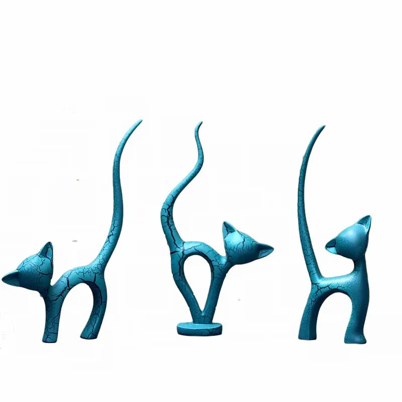 

Abstraction Cute Crack Margay Colophony Crafts Centralized Style Home Decorations Cats Animals Collectible Model Toy L1649