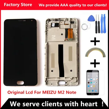 AAA Quality! Original LCD +Original Frame For MEIZU M2 Note Lcd Display Screen Replacement For MEIZU M2 Note Digiziter Assembly