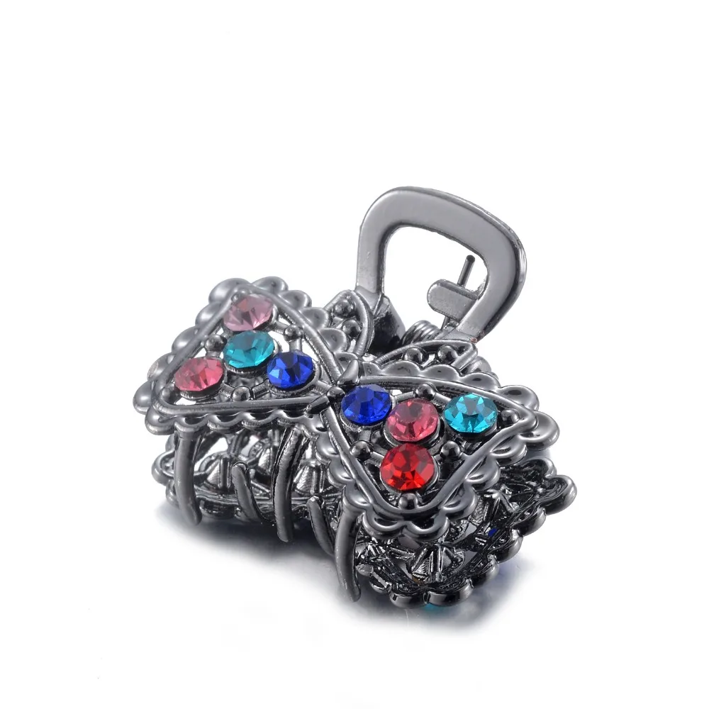 

Small Metal Hair Claws Women Vintage Hair Jewelry Colorful Rhinestone Crystal Butterfly Crab Clip Ornaments Girls Best Gifts Hot
