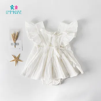 

Newborns Baby Bodysuit Cotton White Sweet Cute Baby Girl's Clothes Summer Soft Breathable Baby Infant Triangle Crawling Jumpsuit