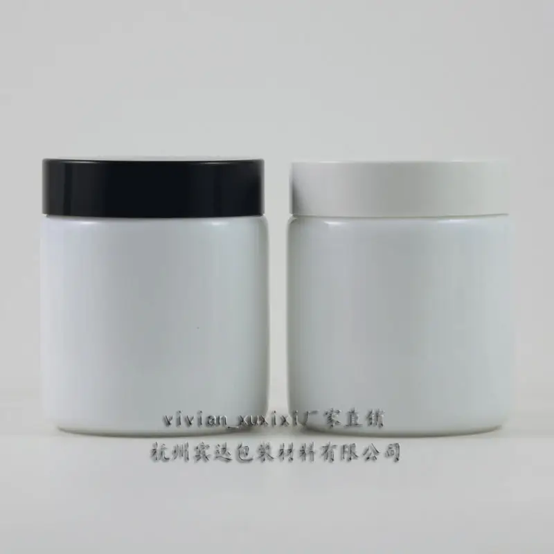 Download 100g white glass cream jar with black/white plastic lid, 100 grams cosmetic jar, 100ml mask ...