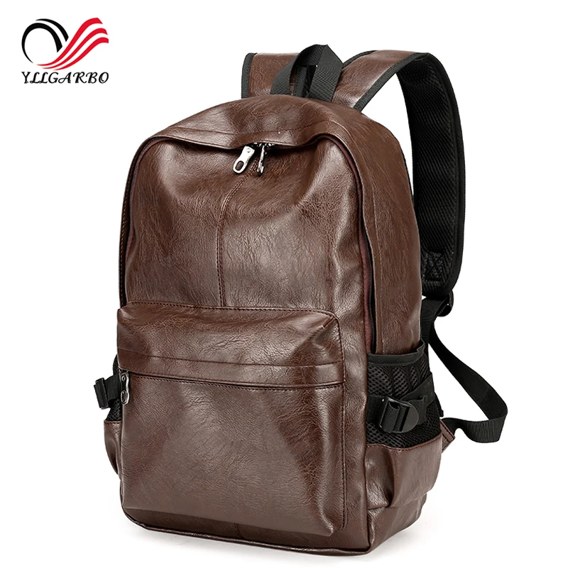 

Men PU Patent Leather Backpacks Men's Fashion Backpack Travel Bags College Style Laptop Bags Mochila Feminina Computer Packsack