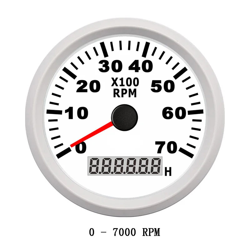 Тахометр для лодочного мотора 7000 об/мин 85 мм круглый счетчик часов дизельный манометр двигателя генератор оборотов в минуту красный задний светильник 12 в 24 В - Цвет: WW 7K