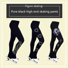 Высококачественные штаны для фигурного катания на заказ, женские штаны для катания на коньках Iceman с алмазным узором в виде сердца