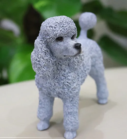 grey poodle dog figure collection 8