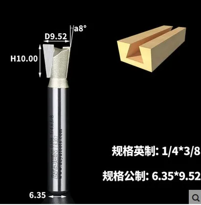 photo size Dovetail, хвост голубя слот фреза для нарезания пазов типа «Ласточкин хвост» в стиле «Ласточкин хвост», деревообрабатывающие станки фреза воздуха нож-триммер - Цвет: photo size