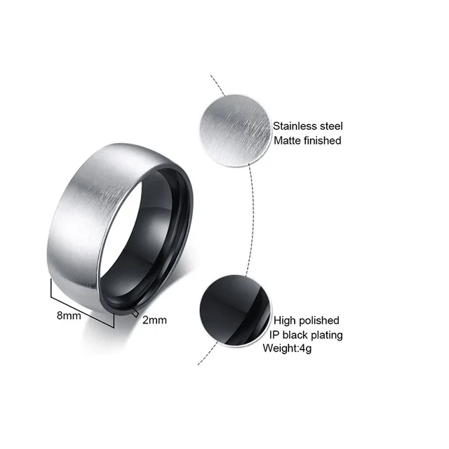 Фото мужское кольцо из нержавеющей стали простое серебряное 8 мм цена