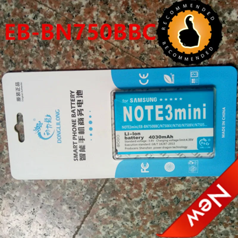 

2017 NEW DLL EB-BN750BBC 4030mAh Battery for Samsung Galaxy Note III Neo Note 3 neo N7505 N750 Galaxy note 3 mini