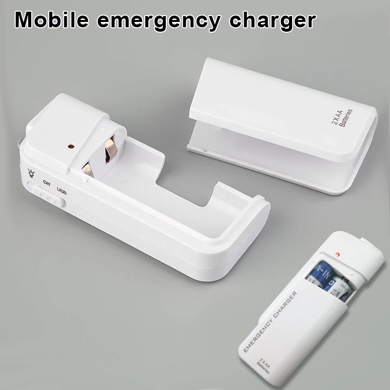 Мини карманный Универсальный 2 AA батарея USB зарядное устройство банк питания коробка для iPhone путешествия аварийного мобильного телефона безопасности зарядное устройство