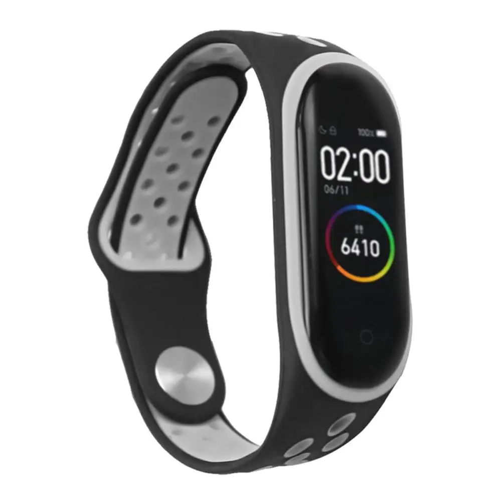 Для Xiaomi Mi Band 3 4 часы серии ремешок Ремешок для спортивных часов двухцветные силиконовые браслеты аксессуары