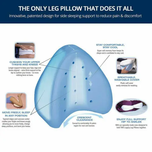 

FAROOT Contour Legacy Leg Memory Foam Pillow for Back Hip Legs and Knee Support Wedge