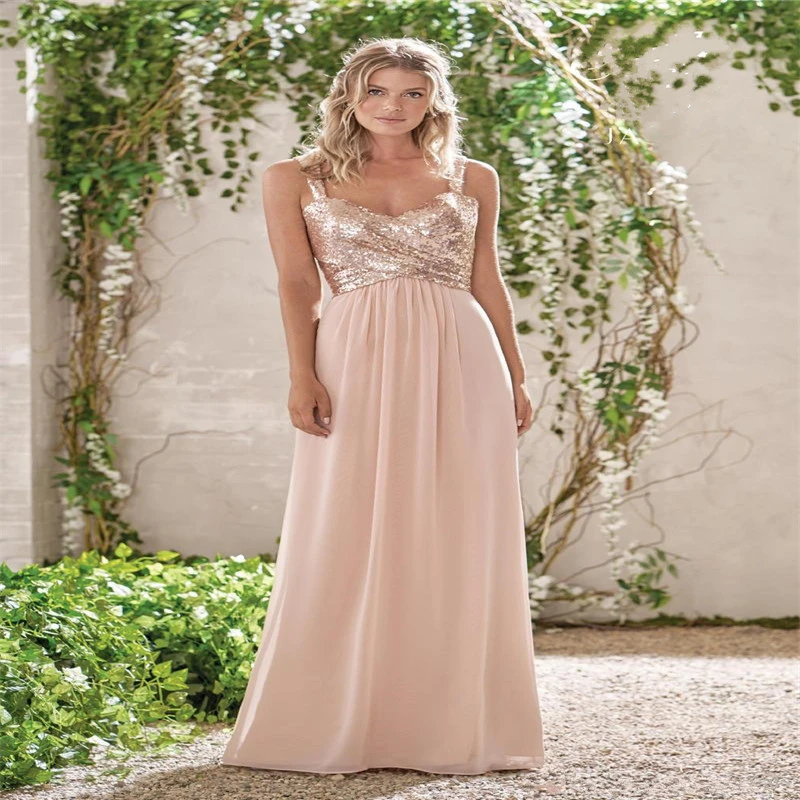rose gold beach bridesmaid dresses