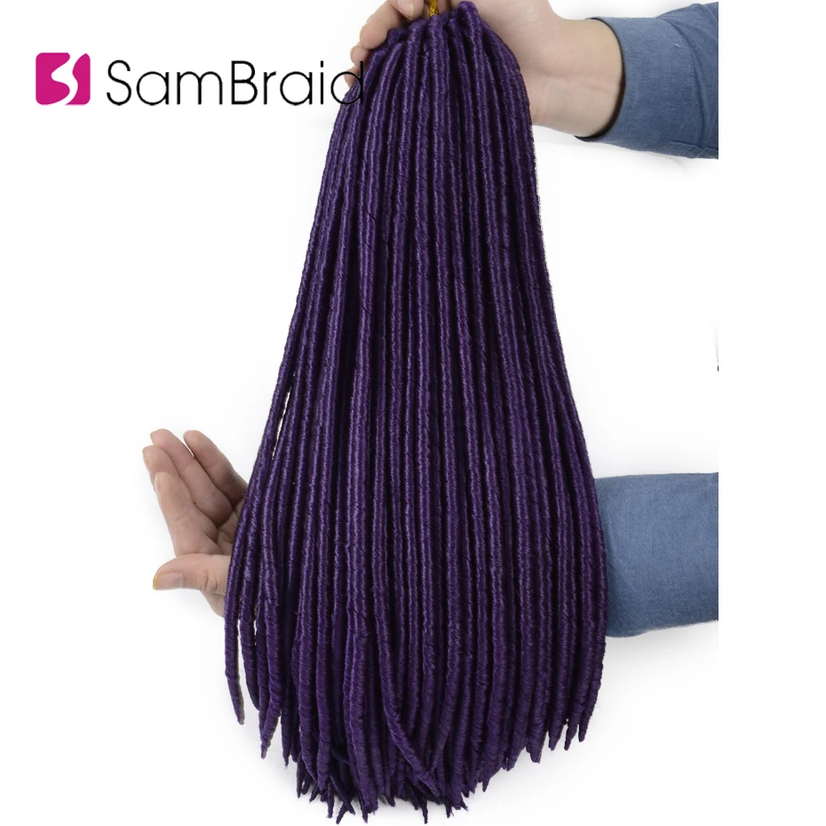 

SAMBRAID Crochet Braids Faux Locs Synthetic Braiding Hair For Women 18 Inch Crochet Hair Extensions 24 Strands/pack