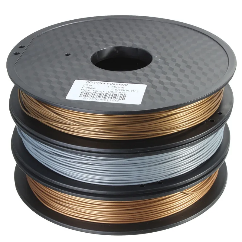 

1pcs Metal PLA Blended 3D Filament 1.75mm 0.5kg for RepRap 3D Printer Materials Three colors